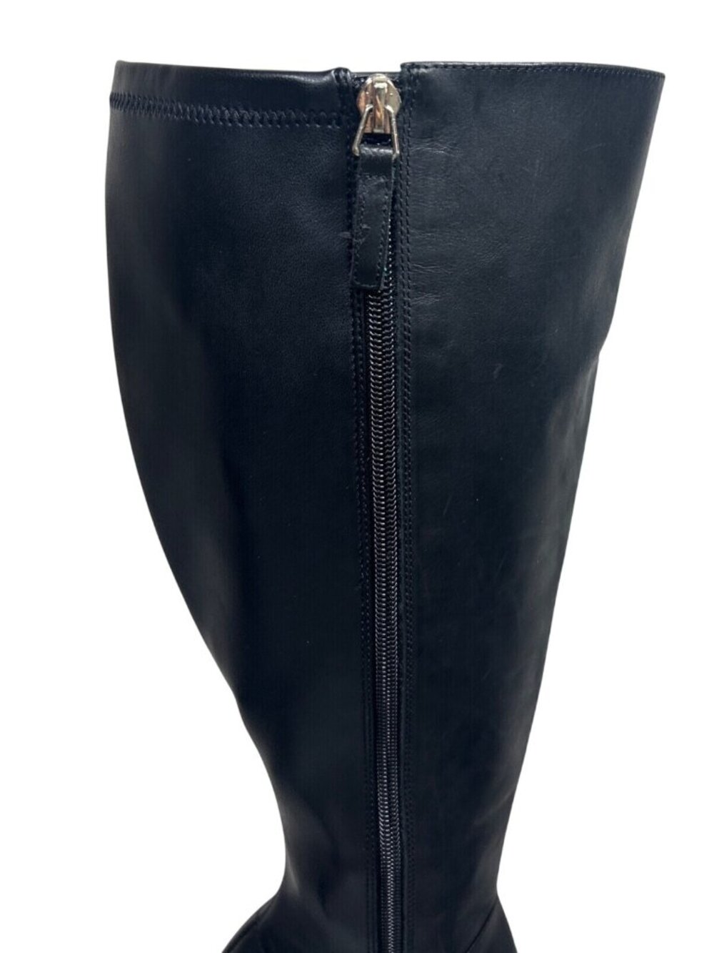 Nine West Quizme Women's 9M Knee High Platform Boots Black Leather Stiletto EUC - Picture 4 of 16